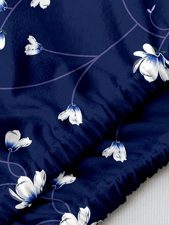 Blue Flowers - Dustproof & Machine Washable AC Cover