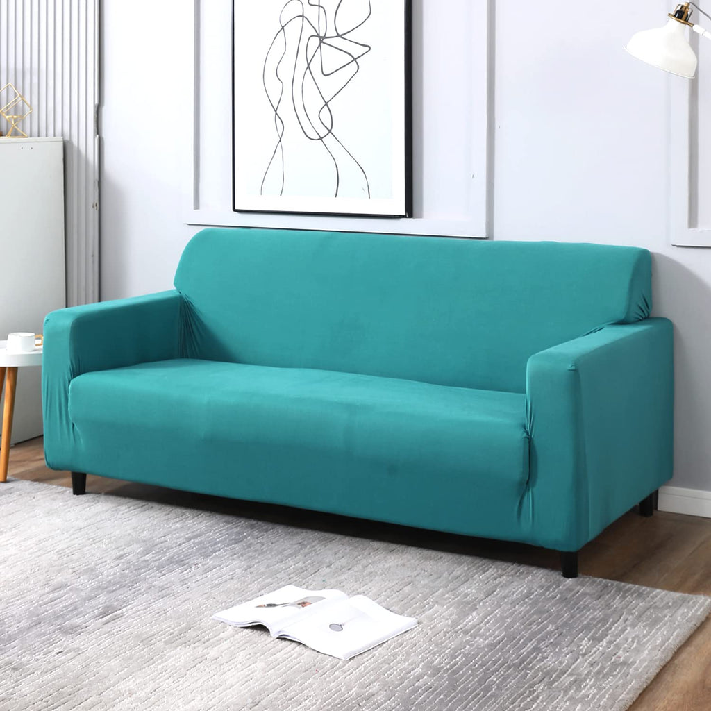 Premium Quality Machine Washable & Dust Proof Sofa Cover - Dark Cyan  | Universal Fit Streachable Fabric