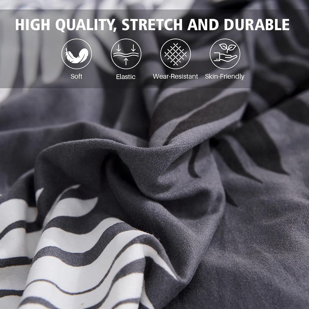 L-Shape Sofa Cover - Charcol Fern