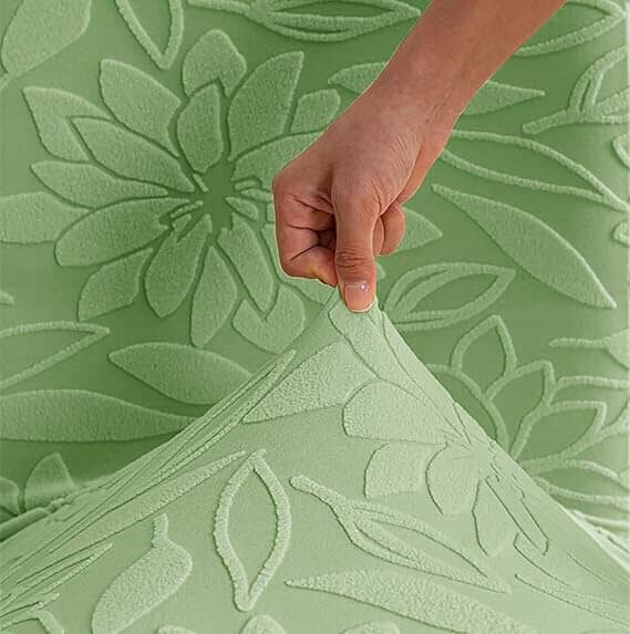Majestic Jacquard Pastol Green Elastic Chair Cover – Stretchable, Dustproof, Machine Washable