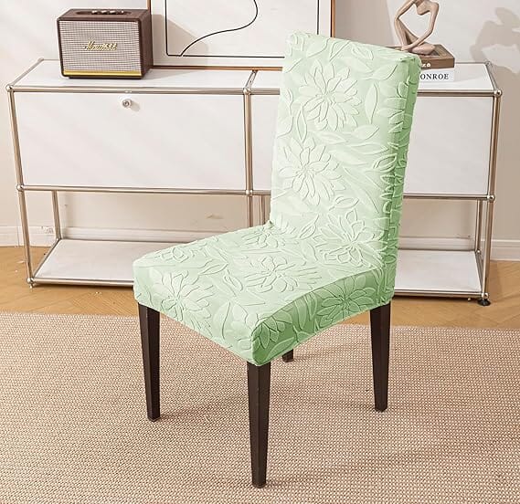 Majestic Jacquard Pastol Green Elastic Chair Cover – Stretchable, Dustproof, Machine Washable