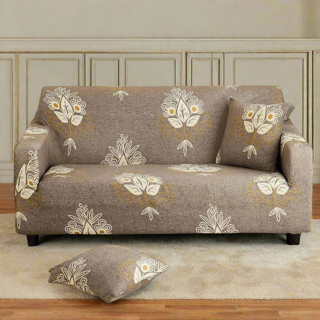 Beige Brocade - Luxury Quality Strechable & Dust-proof Sofa Cover