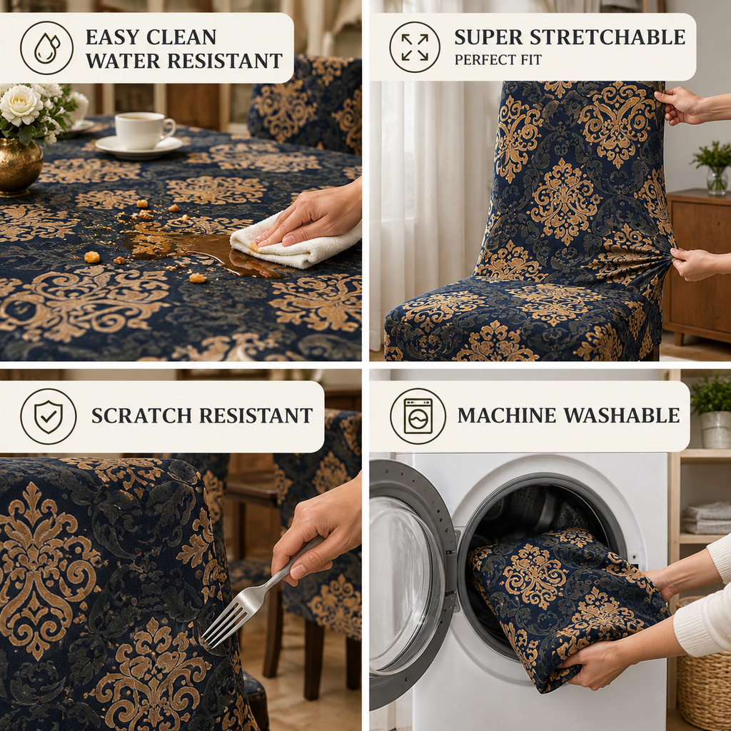 Dark Beige – Premium Dining Set Cover