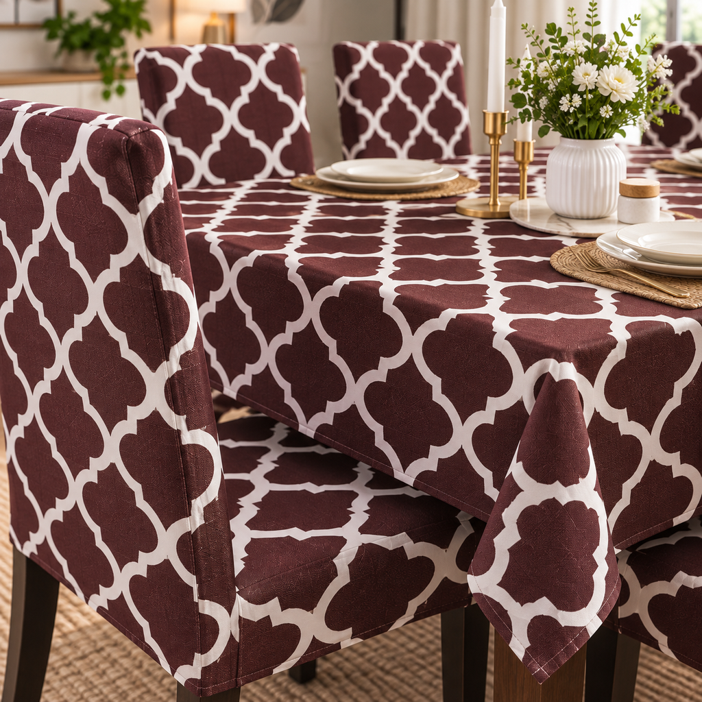 Maroon Diamond – Premium Dining Set Cover
