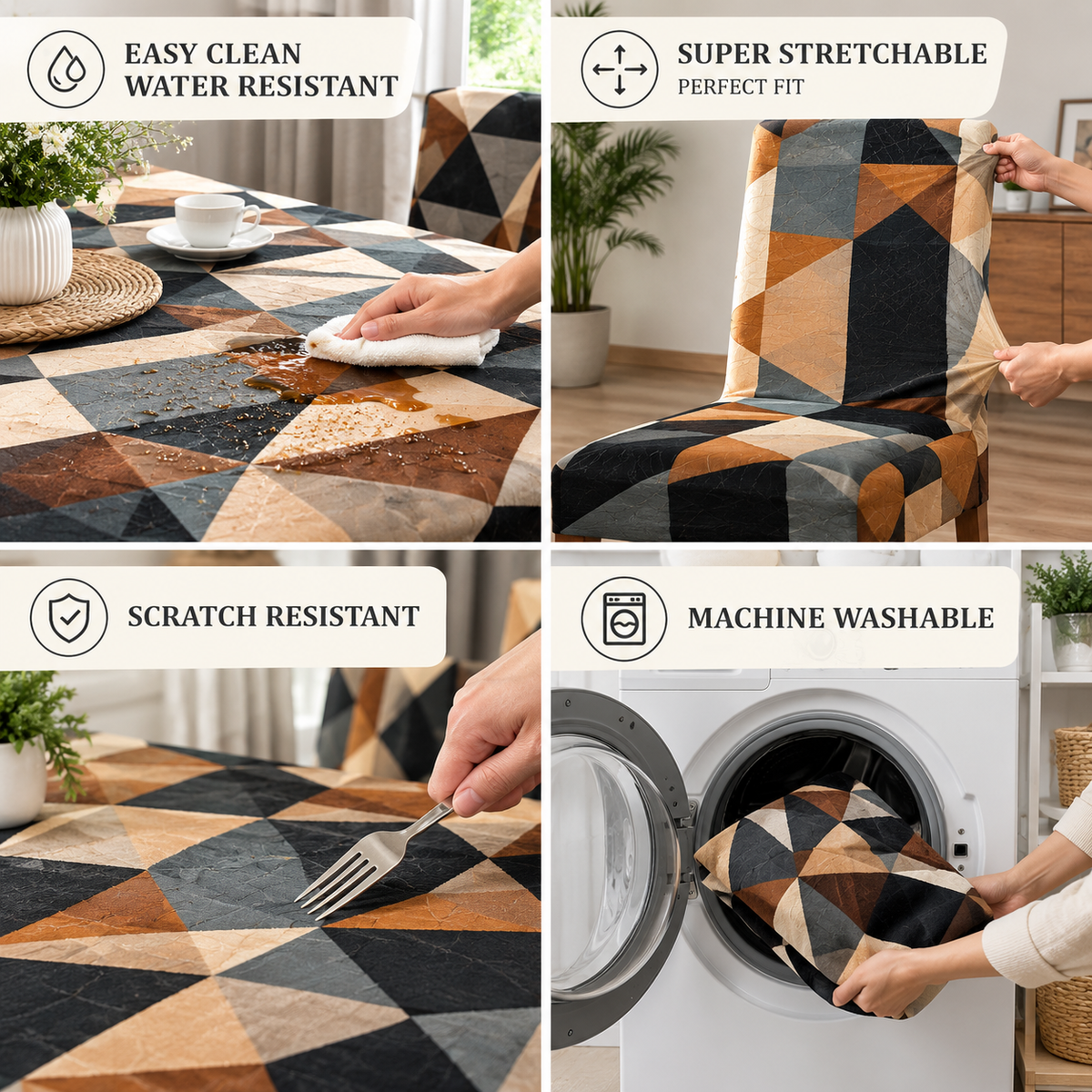 Triangle Multicolour – Premium Dining Set Cover