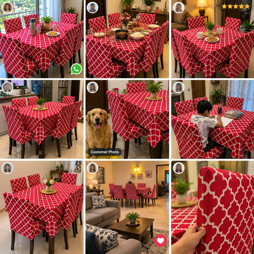 Red Diamond – Premium Dining Set Cover