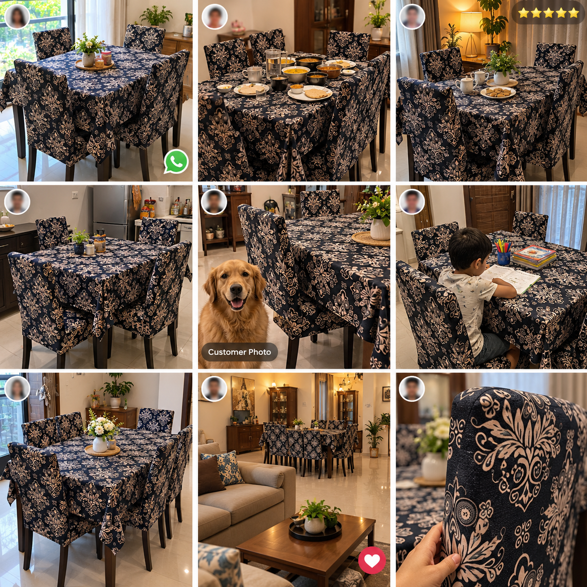 Dark Beige – Premium Dining Set Cover