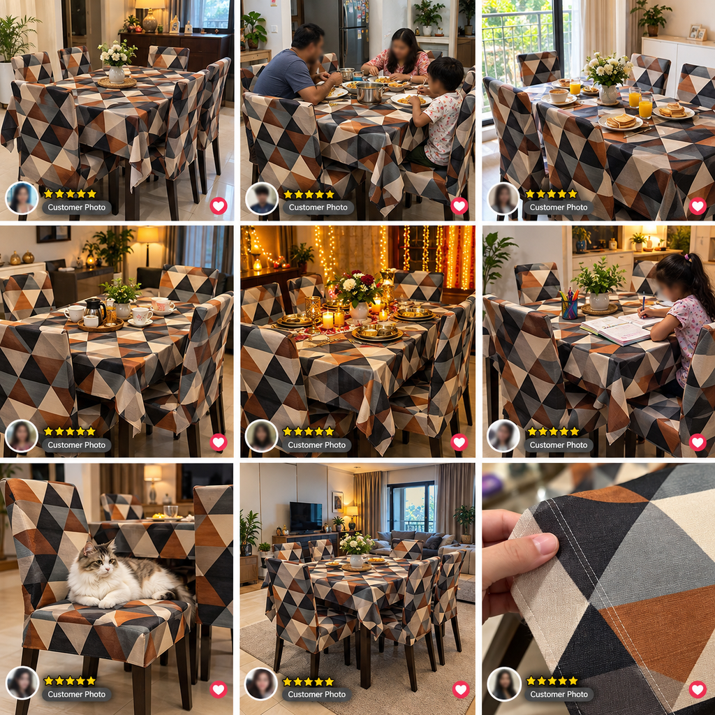 Triangle Multicolour – Premium Dining Set Cover