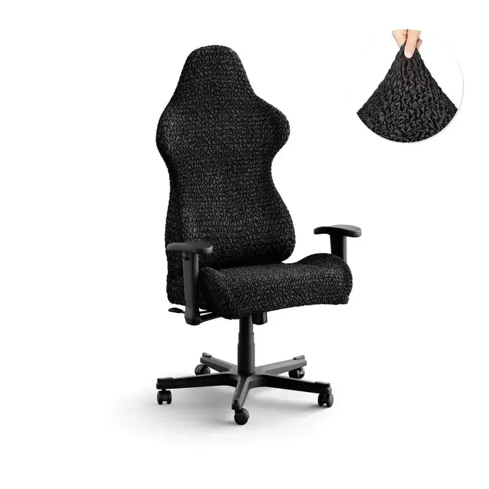 Bubble Black Chair Cover - Fit For All Size Office Chair Slipcover, Microfibra Collection