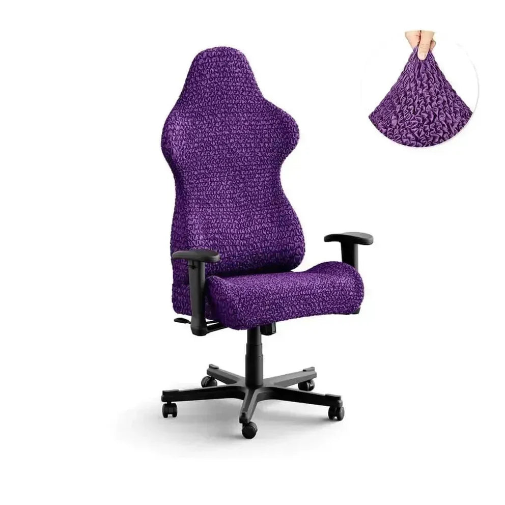Bubble Purple Chair Cover - Fit For All Size Office Chair Slipcover, Microfibra Collection