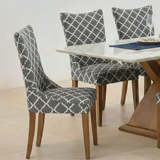 Grey Diamond Maharaja Chair Cover - Dustfree, Stain Free, Water Resistance & Machine Washable