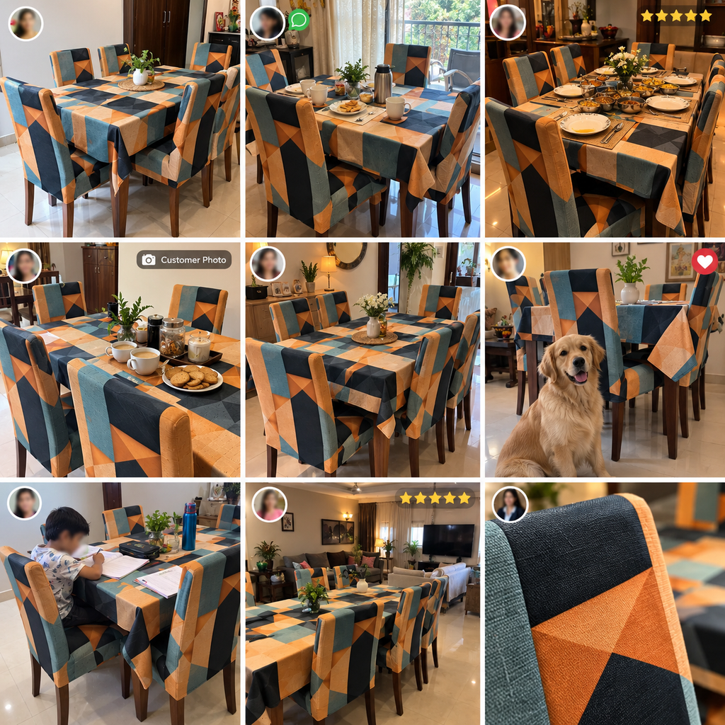 Bronze And Black – Premium Dining Set Cover
