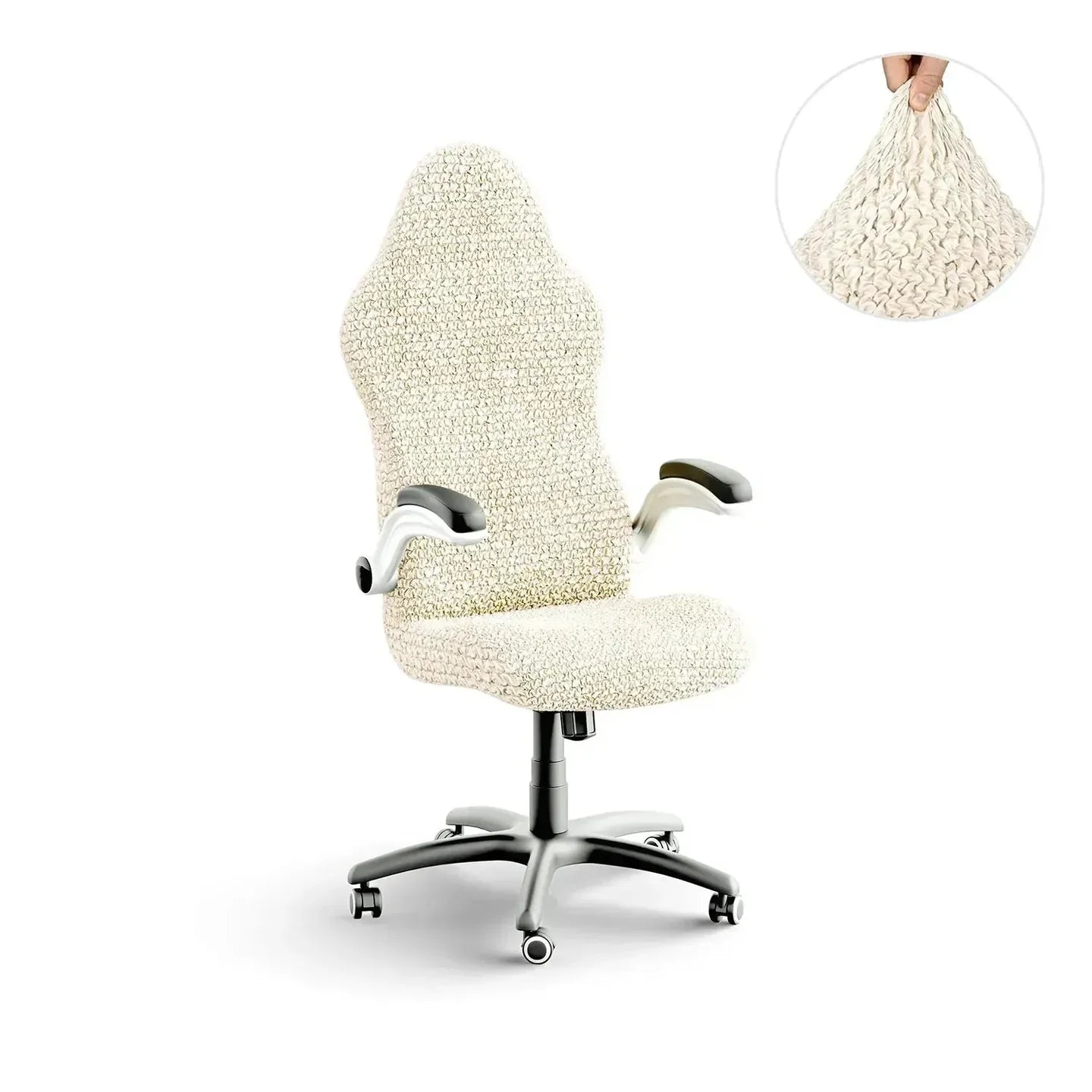Bubble Cream Chair Cover - Fit For All Size Office Chair Slipcover, Microfibra Collection
