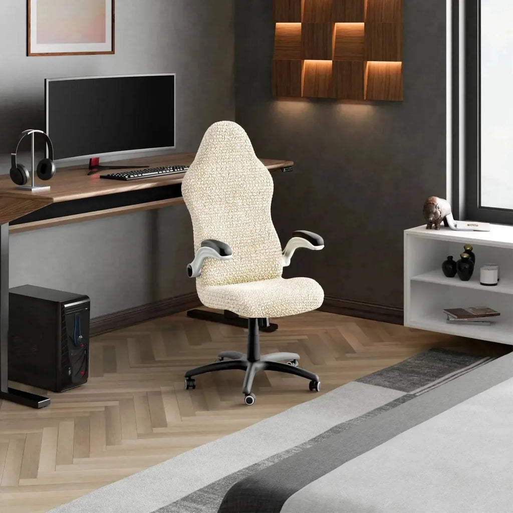 Bubble Cream Chair Cover - Fit For All Size Office Chair Slipcover, Microfibra Collection