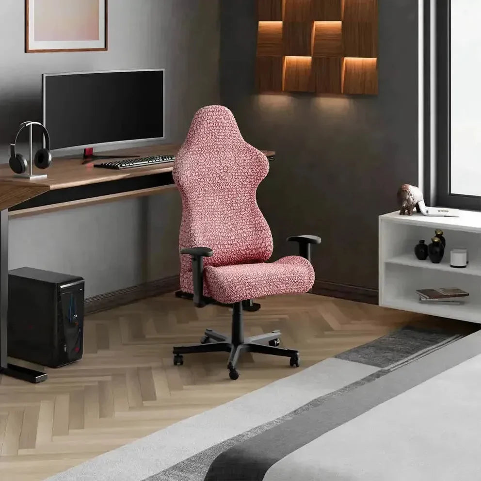 Bubble Coral Pink Chair Cover - Fit For All Size Office Chair Slipcover, Microfibra Collection