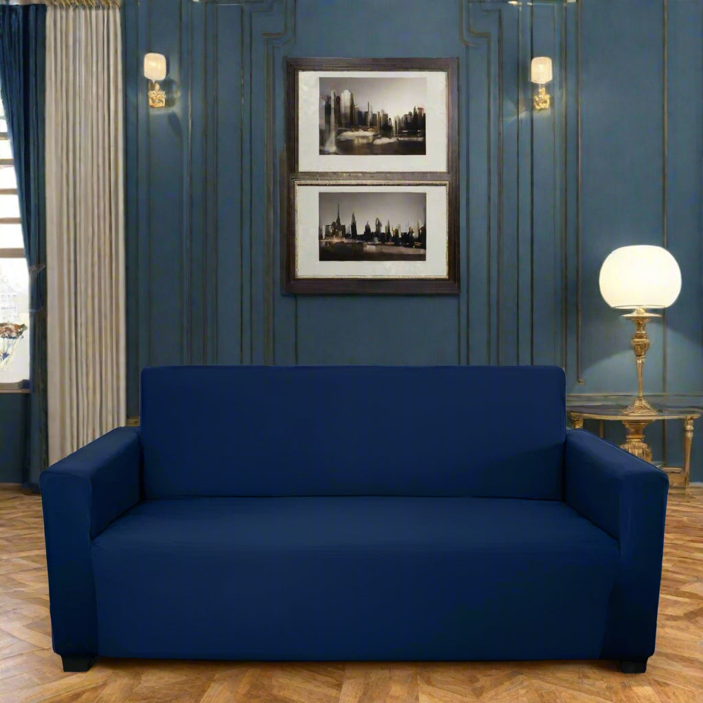 Navy Blue Solid - Luxury Quality Strechable & Dust-proof Sofa Cover