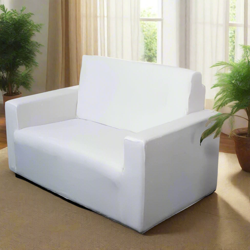 Premium Quality Machine Washable & Dust Proof Sofa Cover - White | Universal Fit Streachable Fabric