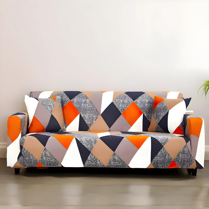 Prism Orange - Luxury Quality Strechable & Dust-proof Sofa Cover