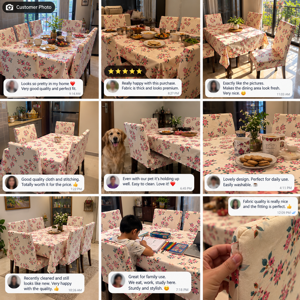 Cream Dream – Premium Dining Set Cover