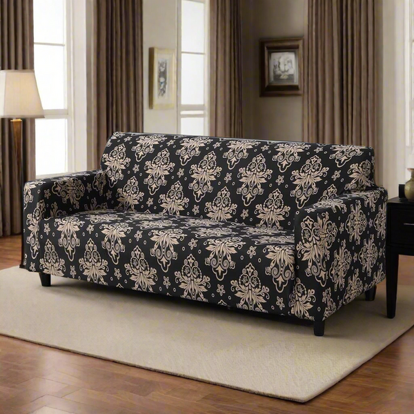 Black Brocade - Luxury Quality Strechable & Dust-proof Sofa Cover