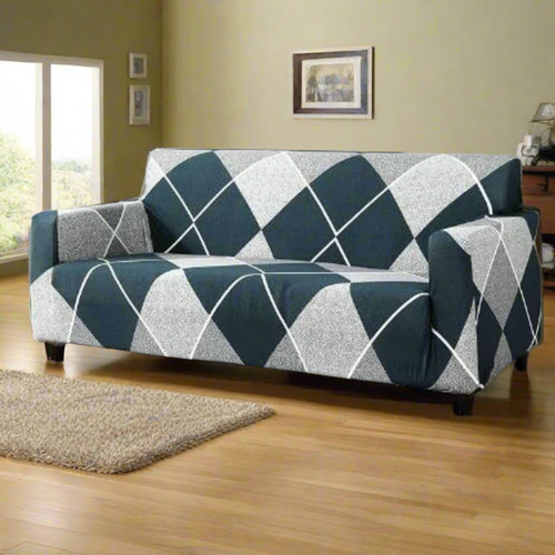Checkerplaid Blue - Luxury Quality Strechable & Dust-proof Sofa