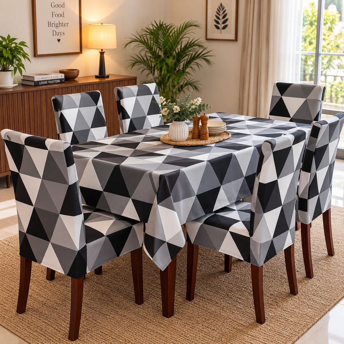 Prism Black – Premium Dining Set Cover