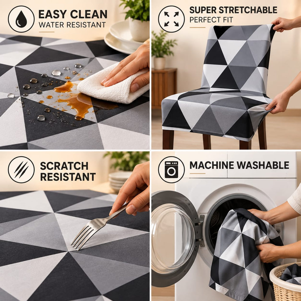 Prism Black – Premium Dining Set Cover