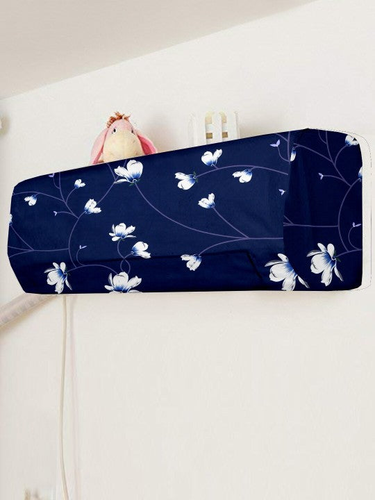 Blue Flowers - Dustproof & Machine Washable AC Cover