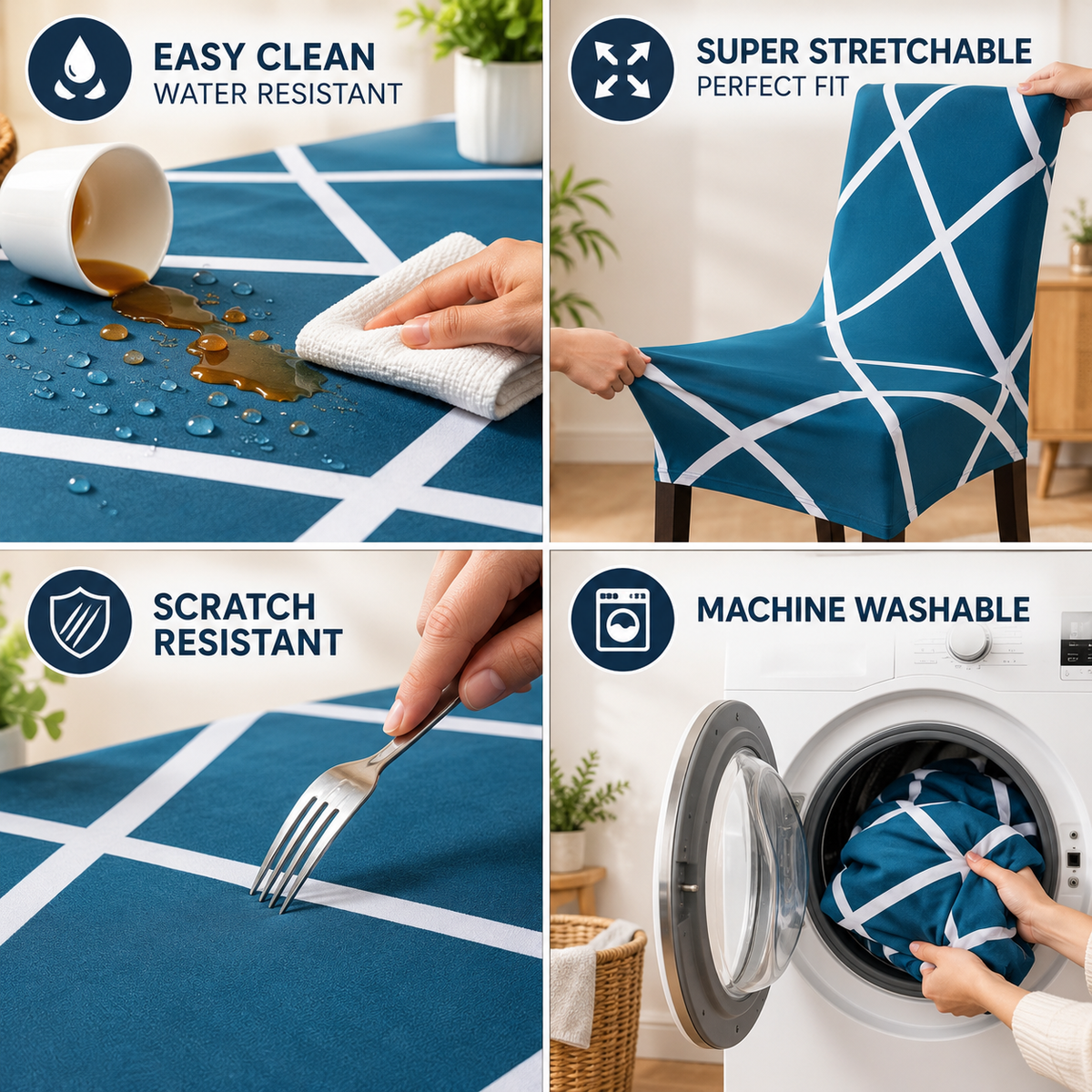 Cross Blue – Premium Dining Set Cover