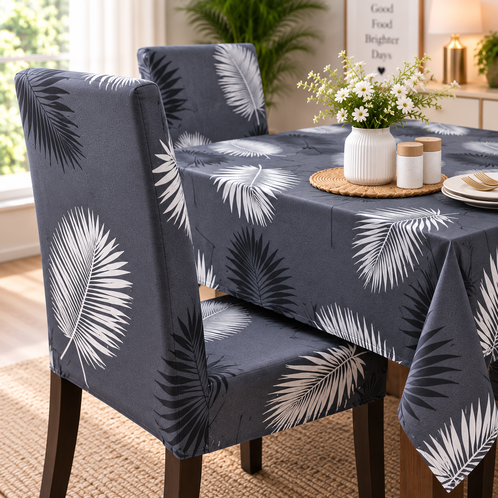 Charcoal Fern – Premium Dining Set Cover