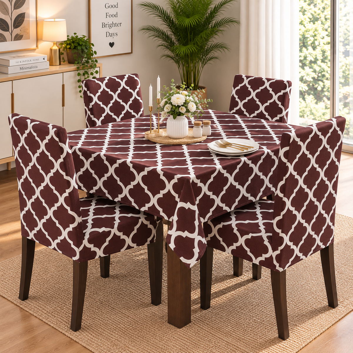 Maroon Diamond – Premium Dining Set Cover
