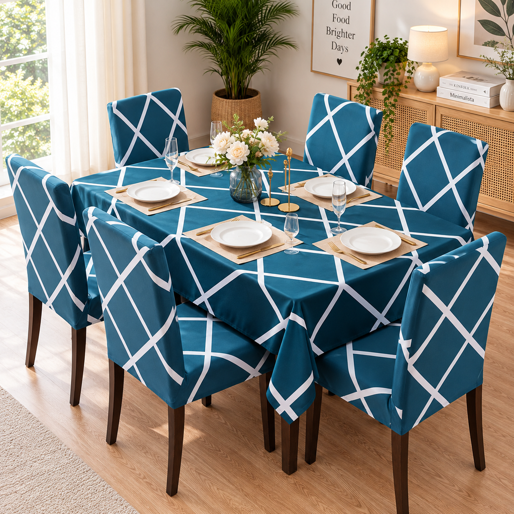 Cross Blue – Premium Dining Set Cover