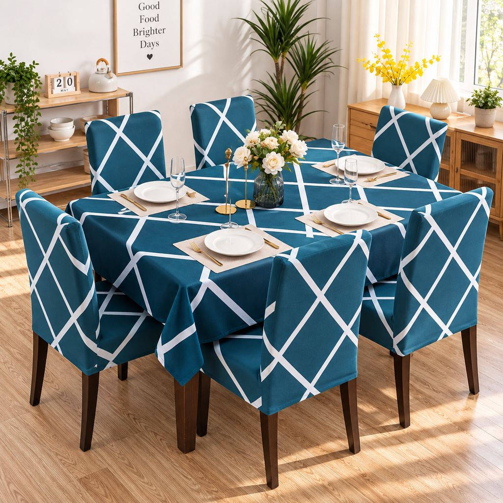 Cross Blue – Premium Dining Set Cover
