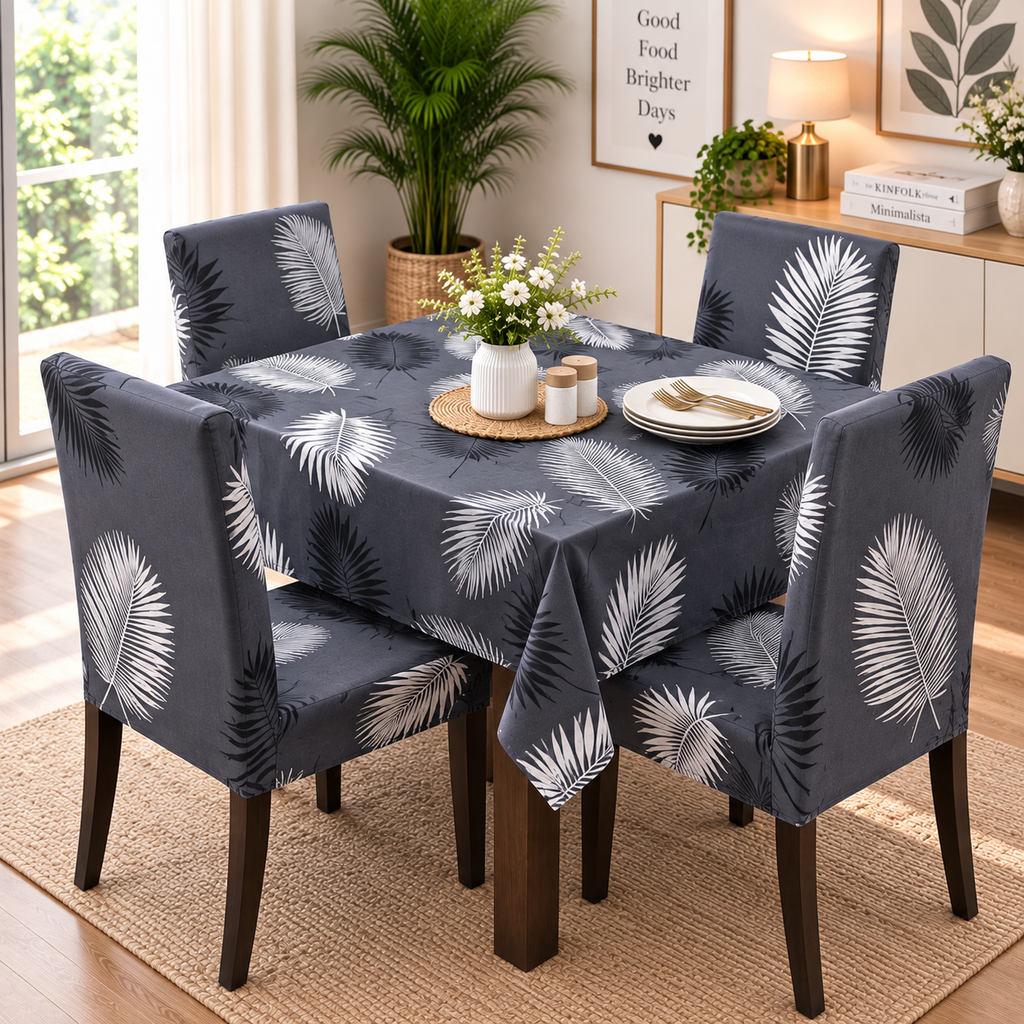 Charcoal Fern – Premium Dining Set Cover