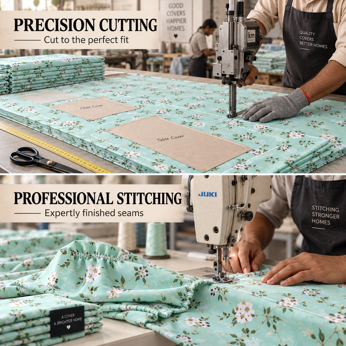 Floral Mint – Premium Dining Set Cover