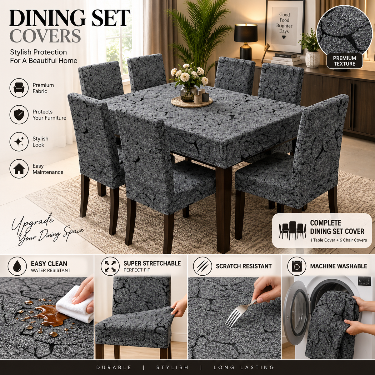 Black Majesty – Premium Dining Set Cover
