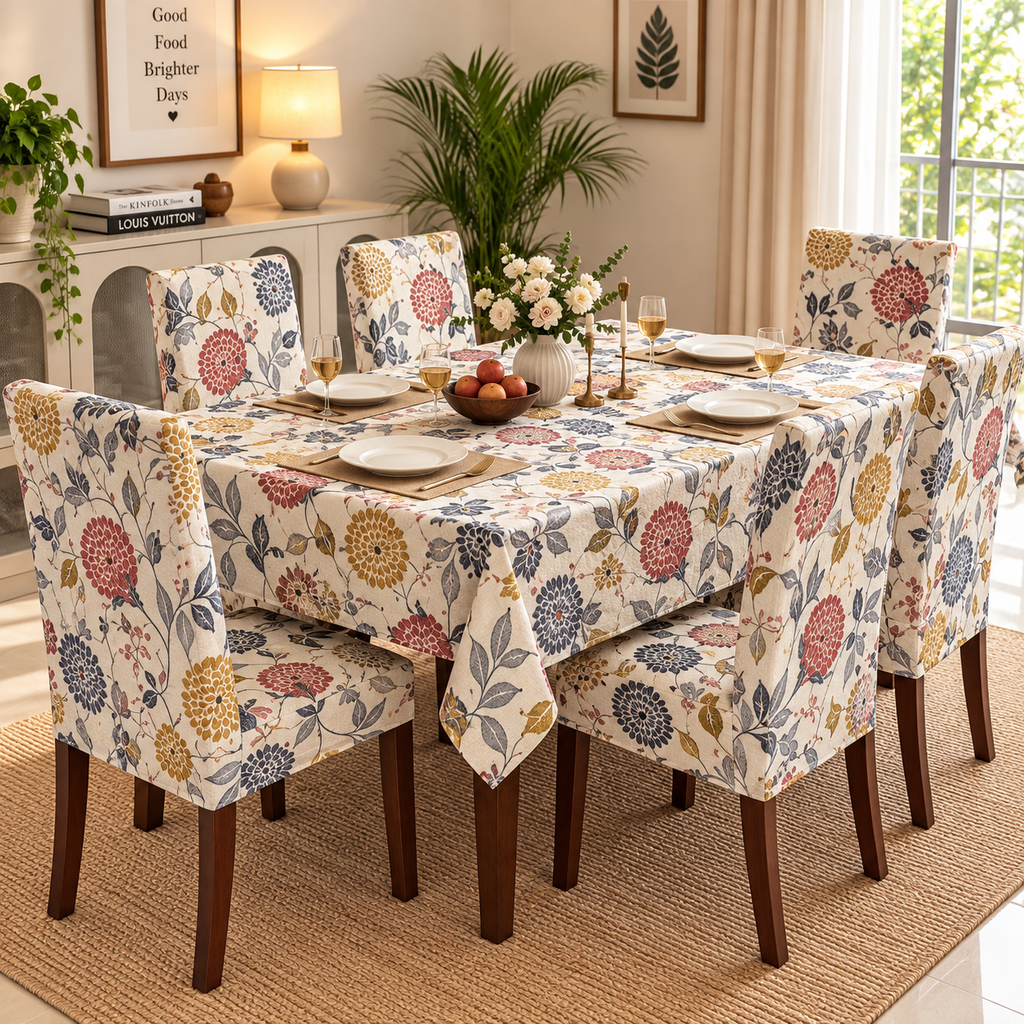 Flower And Leaf – Premium Dining Set Cover