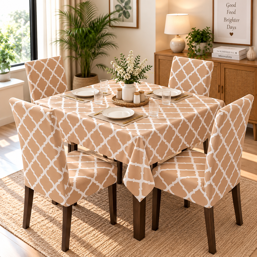 Cream Diamond – Premium Dining Set Cover