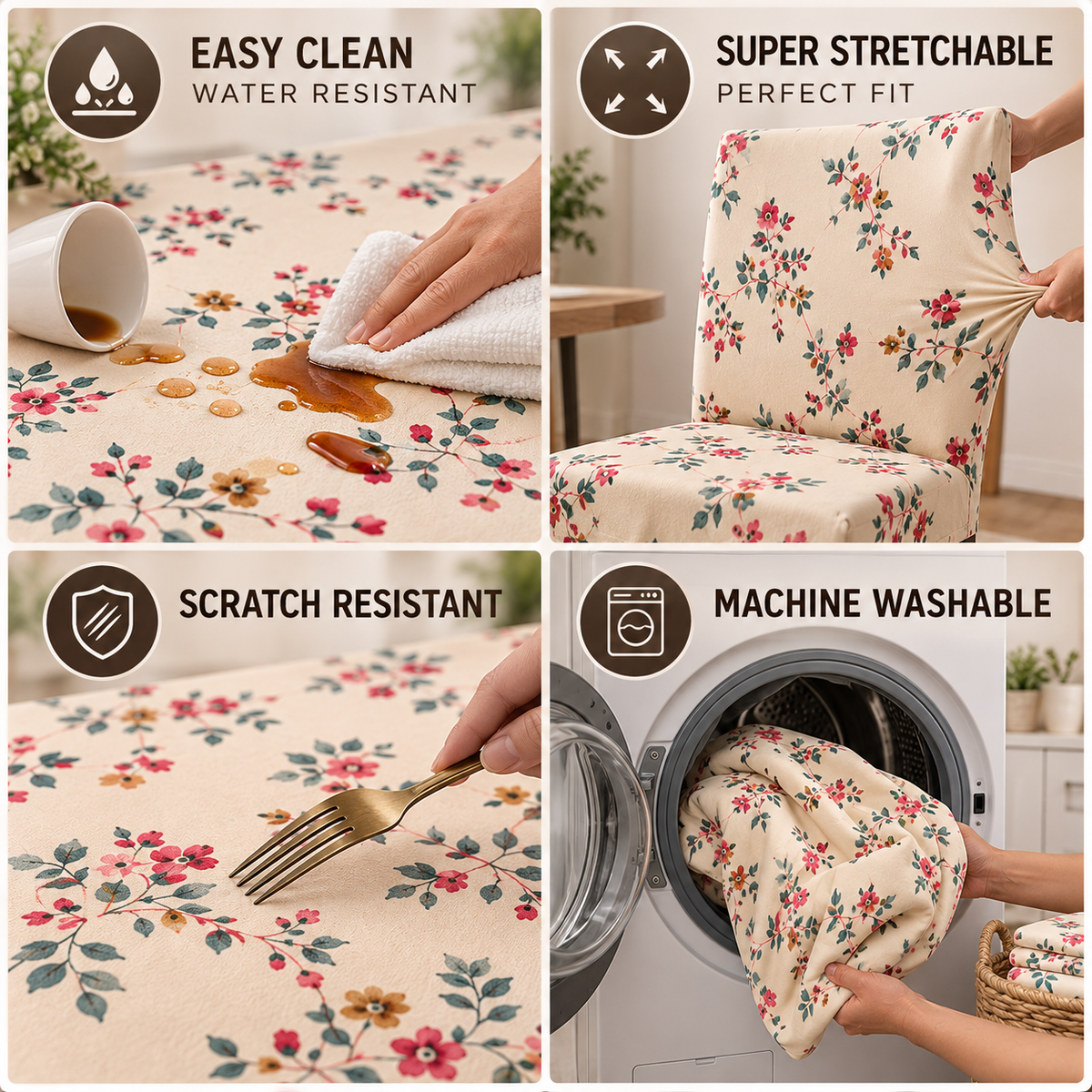 Cream Dream – Premium Dining Set Cover