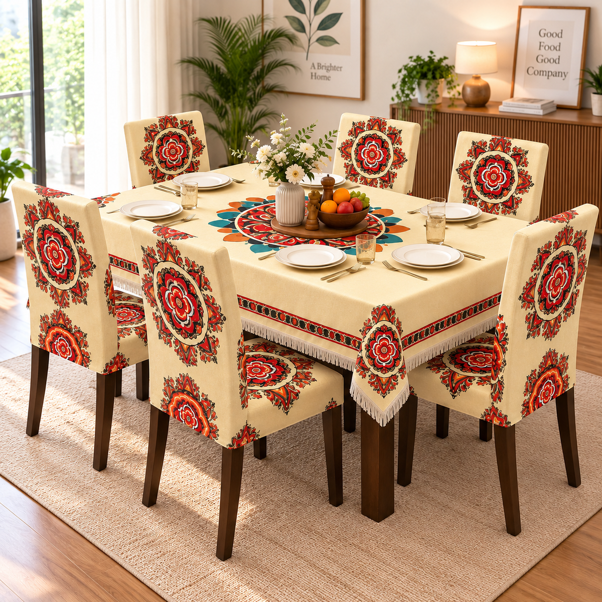 Mandala Bloom – Premium Dining Set Cover