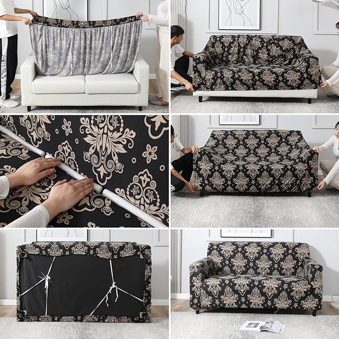 Prism Orange - Luxury Quality Strechable & Dust-proof Sofa Cover