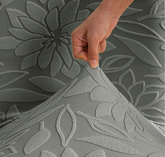 Majestic Jacquard Dark Grey Elastic Chair Cover – Stretchable, Dustproof, Machine Washable