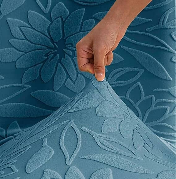 Majestic Jacquard Light Blue Elastic Chair Cover – Stretchable, Dustproof, Machine Washable