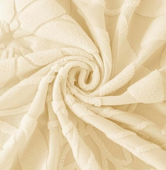 Majestic Jacquard Musturd Elastic Chair Cover – Stretchable, Dustproof, Machine Washable