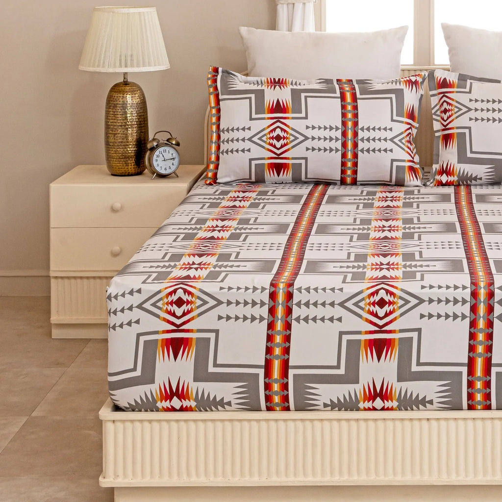 100% Dustproof & Water Resistant + 360°  Elastic Fitted Nomadic Dream Printed Bedsheet