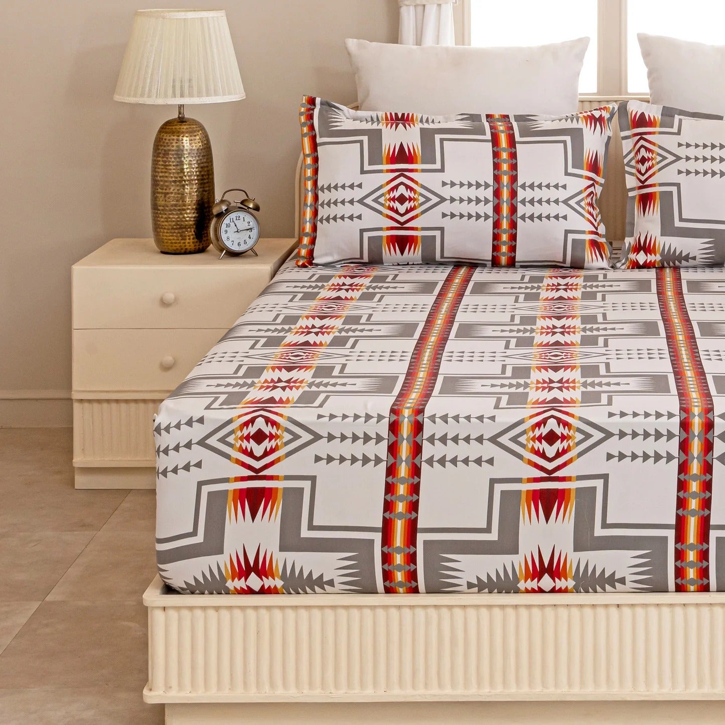 100% Dustproof & Water Resistant + 360°  Elastic Fitted Nomadic Dream Printed Bedsheet