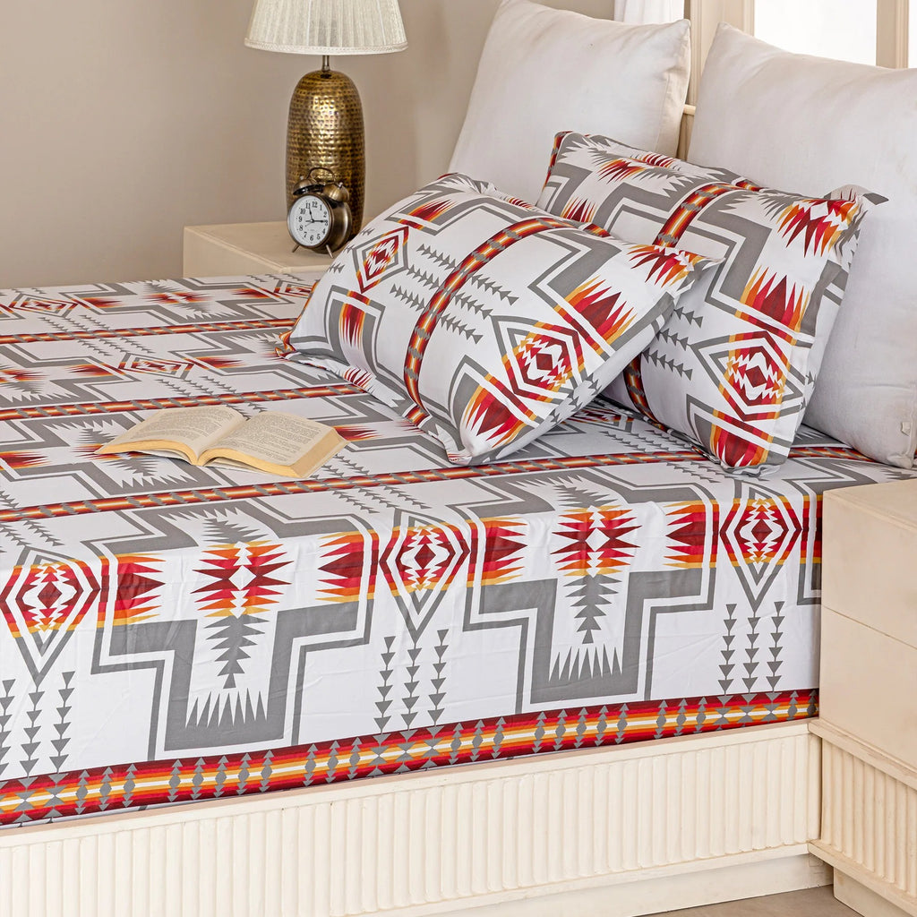 100% Dustproof & Water Resistant + 360°  Elastic Fitted Nomadic Dream Printed Bedsheet