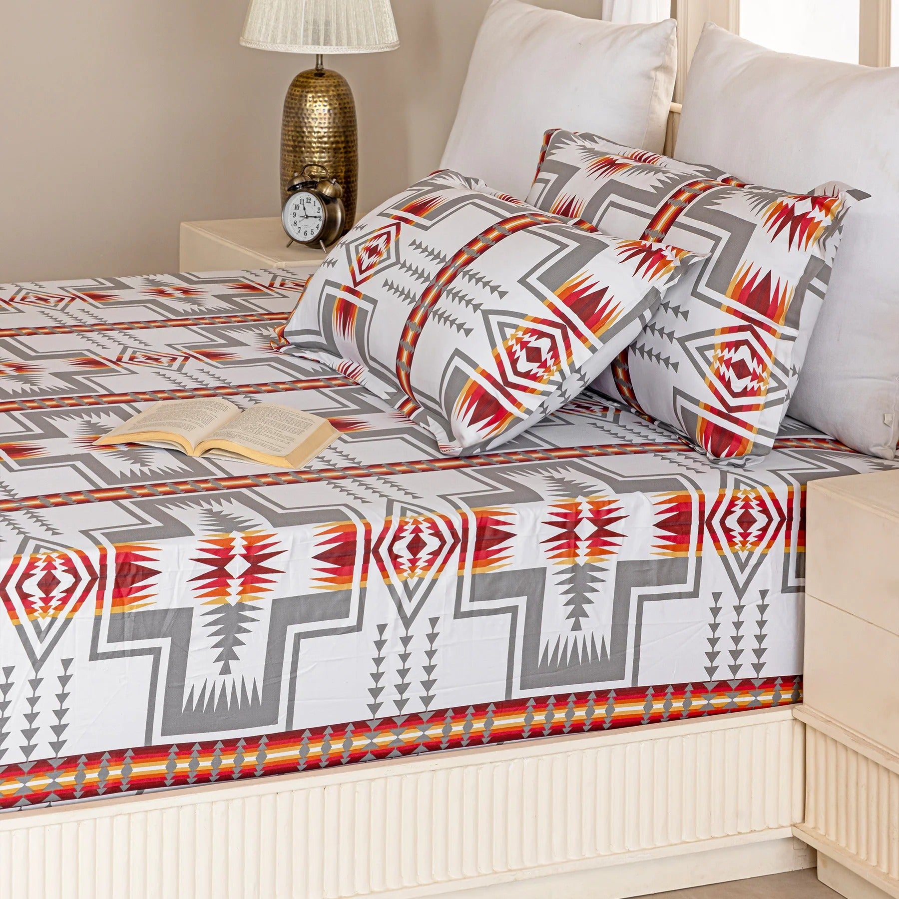 100% Dustproof & Water Resistant + 360°  Elastic Fitted Nomadic Dream Printed Bedsheet