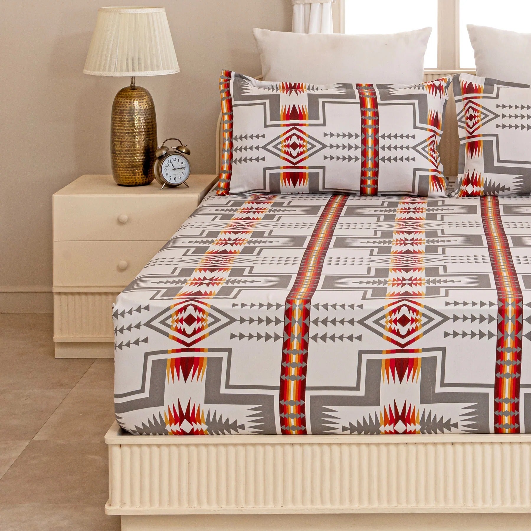 100% Dustproof & Water Resistant + 360°  Elastic Fitted Nomadic Dream Printed Bedsheet