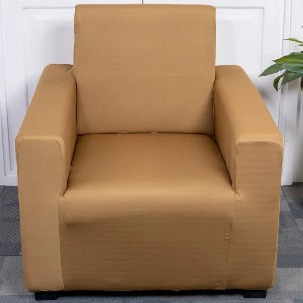 Premium Quality Machine Washable & Dust Proof Sofa Cover - Khaki | Universal Fit Streachable Fabric